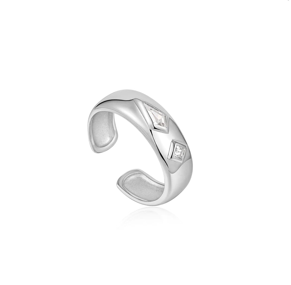 Ania Haie Dance ‘Til Dawn Sparkle Emblem Thick Band Ring R041-02G-W