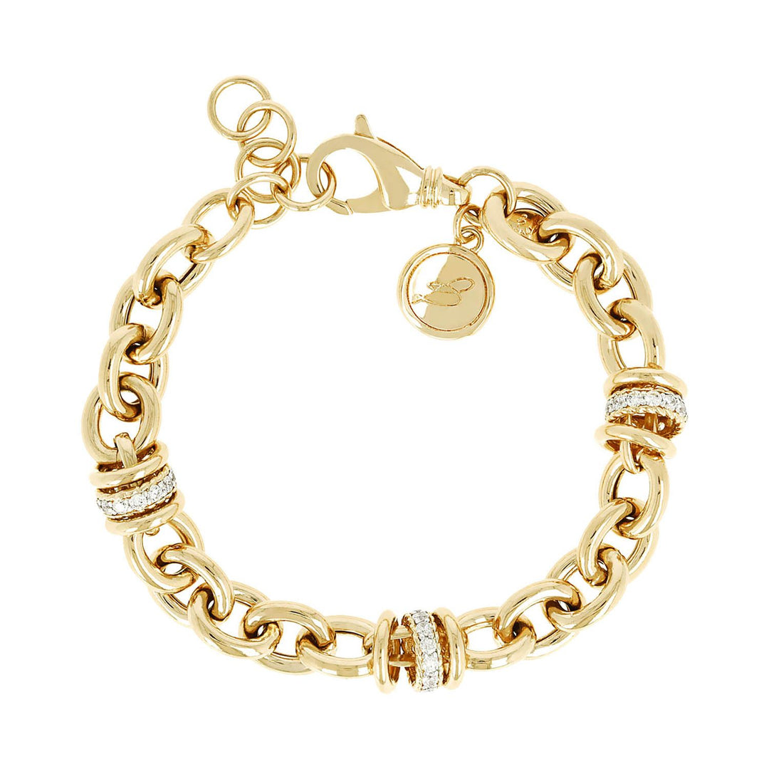 Bronzallure Golden Alternating Links Victoria Bracelet WSBZ00519Y.WY