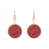 Bronzallure Alba Stone Mini Disc Earrings Red Fossil Wood WSBZ00712.RDW