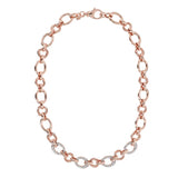 Bronzallure Altissima Oval Rolo Chain and Pavé Detail Necklace WSBZ1847.W