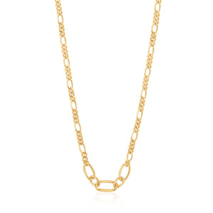 Ania Haie Chain Reaction Figaro Chain Necklace Gold N021-03G