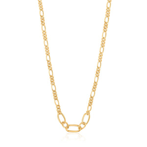 Figaro chain necklace in deals 14k gold