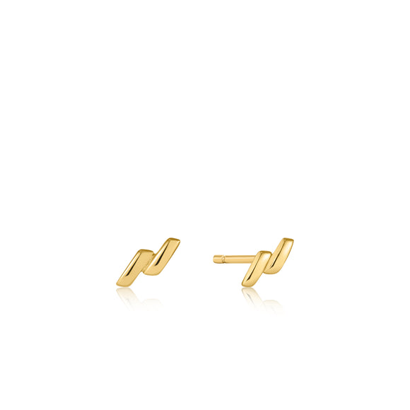 Ania Haie Gold Smooth Twist Stud Earrings E038-01G