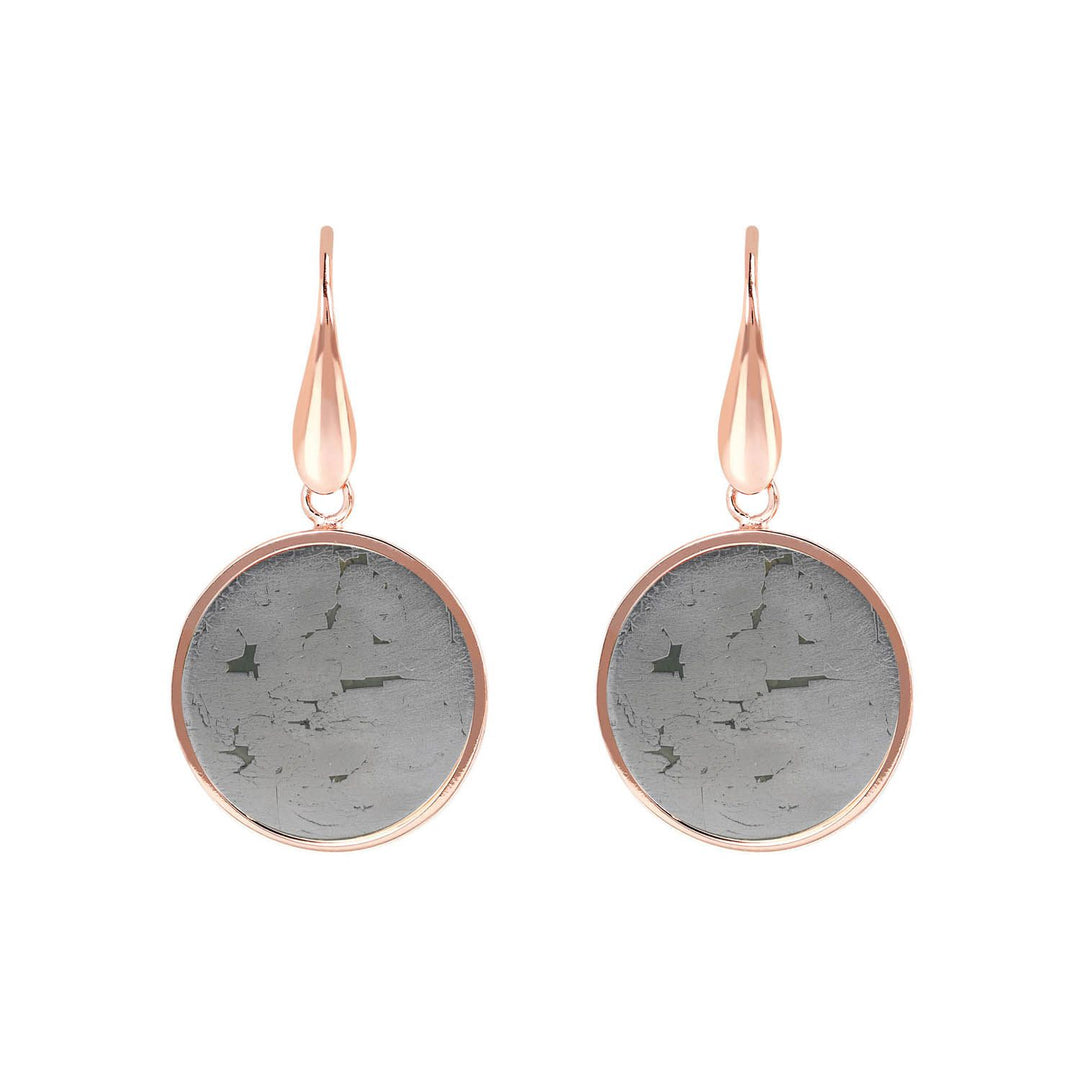 Bronzallure Alba Stone Mini Disc Earrings Pyrite WSBZ00712.PR