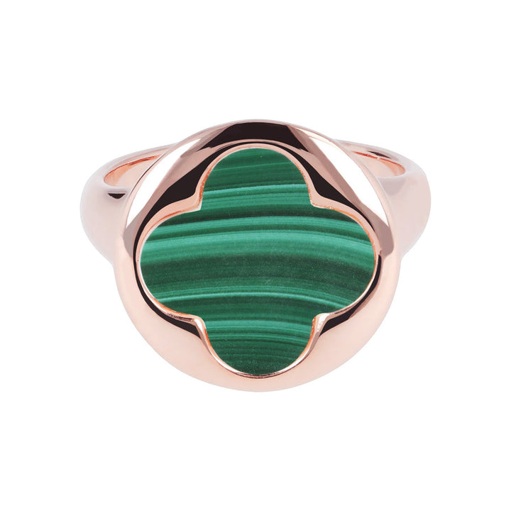 Bronzallure Alba Four-Leaf Clover Ring Malachite WSBZ00917.GM