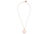 Bronzallure Alba Colored Stone Medium Disc Necklace Pink Mother of Pearl WSBZ00702.PM