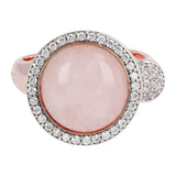 Bronzallure Preziosa Open Ring with Gemstones Rose Quartz WSBZ00580.R