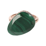 Bronzallure Preziosa Ring with Natural Malachite Stone WSBZ01535.GM