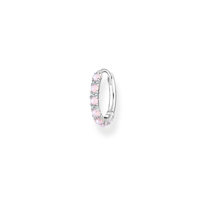 Thomas Sabo Charming Single Hoop Earring Pink Stones Silver TCR664