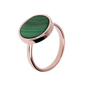 Bronzallure Alba Disc Stone Ring Malachite WSBZ00904.GM