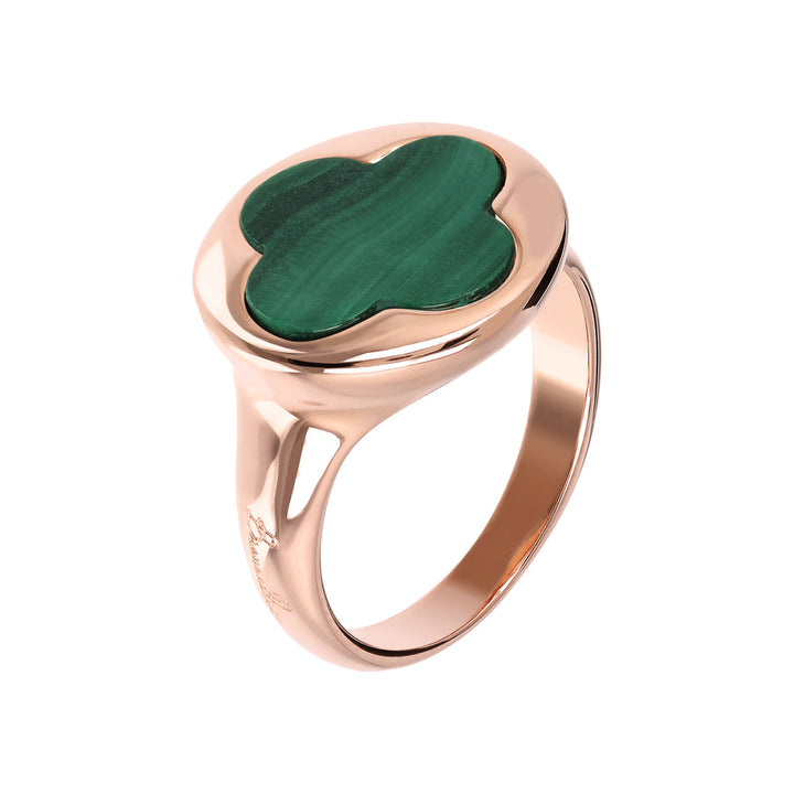 Bronzallure Alba Four-Leaf Clover Ring Malachite WSBZ00917.GM