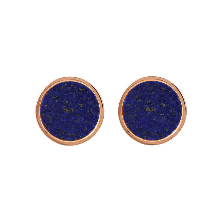 Bronzallure Alba Stone Disc Lobe Earrings Dumortierite WSBZ00854.DUM
