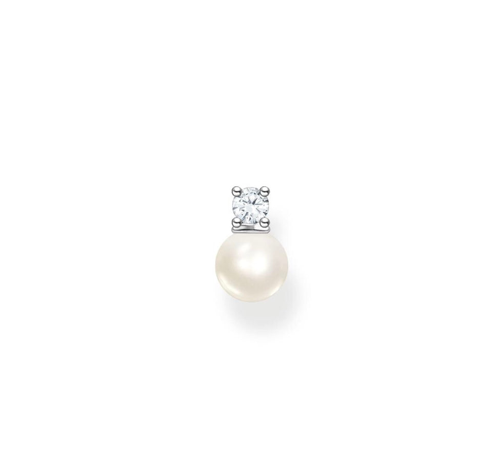 Thomas Sabo Charming Single Ear Stud Pearls and White Stone Silver TH2214