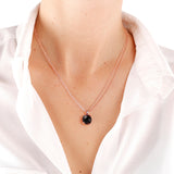 Bronzallure Felicia Black Onyx Round Pendant Necklace WSBZ00280.B