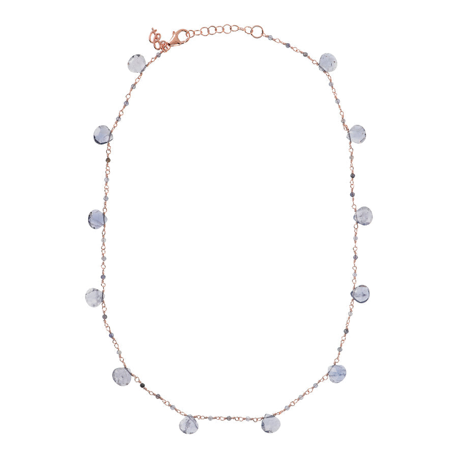 Bronzallure Variegata Rosary Necklace with Natural Iolite Stone WSBZ01554.IO