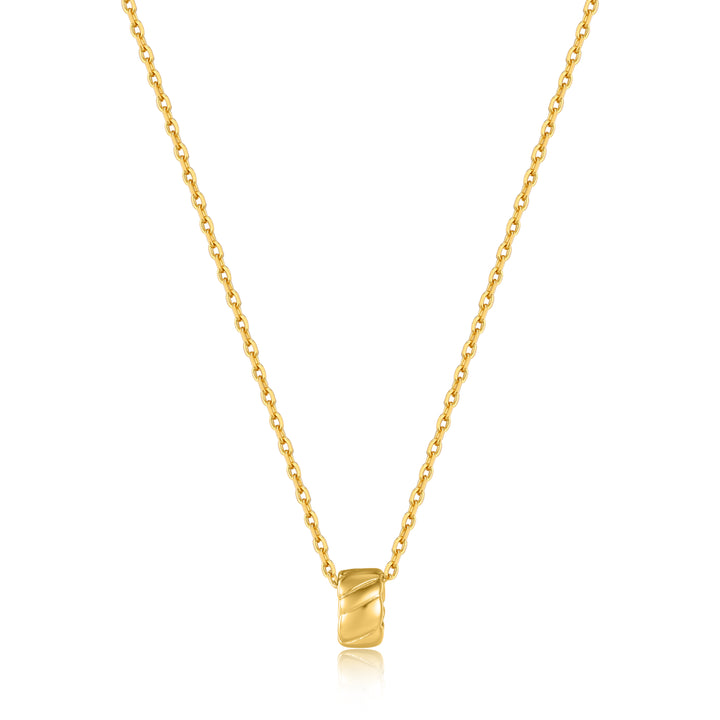 Ania Haie Gold Smooth Twist Pendant 40-45cm Necklace N038-03G