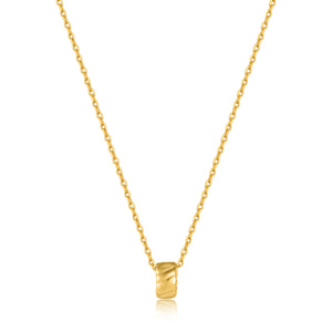 Ania Haie Gold Smooth Twist Pendant 40-45cm Necklace N038-03G