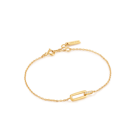 Ania Haie Gold Glam Interlock 16.5-18.5cm Bracelet B037-01G