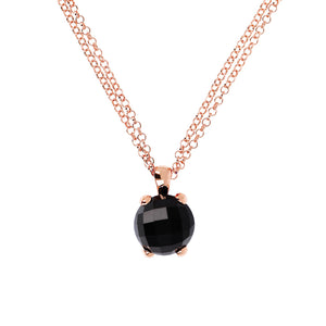 Bronzallure Felicia Black Onyx Round Pendant Necklace WSBZ00280.B