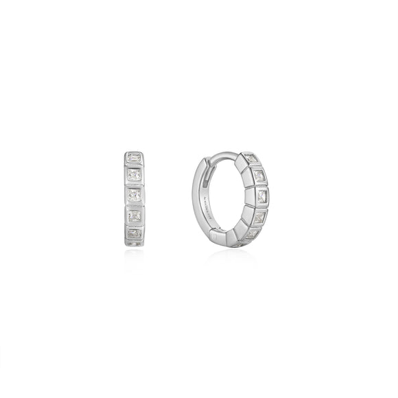 Ania Haie Silver Glam Huggie Hoop Earrings E037-05H