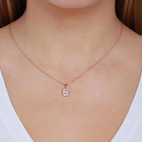 Morganite Pendant with 0.10ct Diamonds in 9K Rose Gold